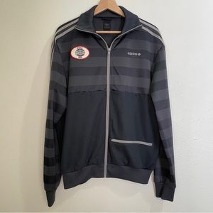 Vintage Very Rare Special Edition Gray Retro World Wide Adidas Track Jacket